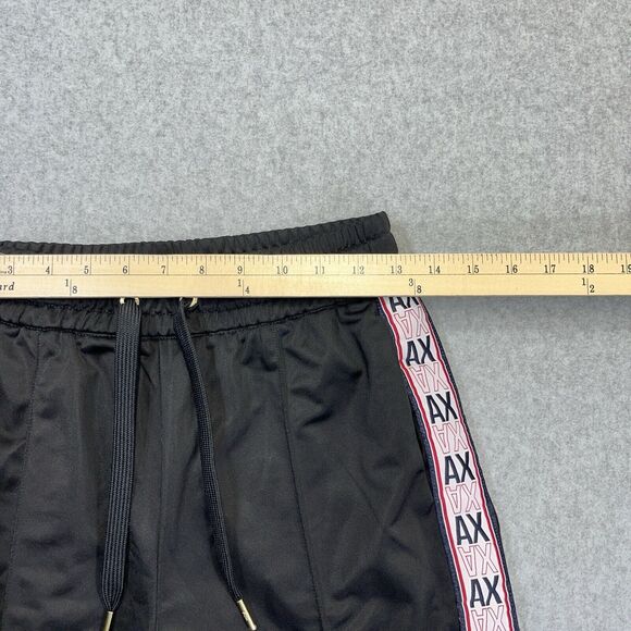 A/X Armani Exchange Womens Track Pants XS Black Red Logo Snap Up Leg Side Stripe - Picture 10 of 11